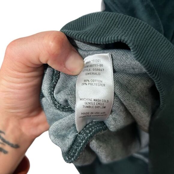 Good American Velvet Crew Neck Long Sleeve Pullover Sweater Emerald Green Size 1 - Picture 8 of 8